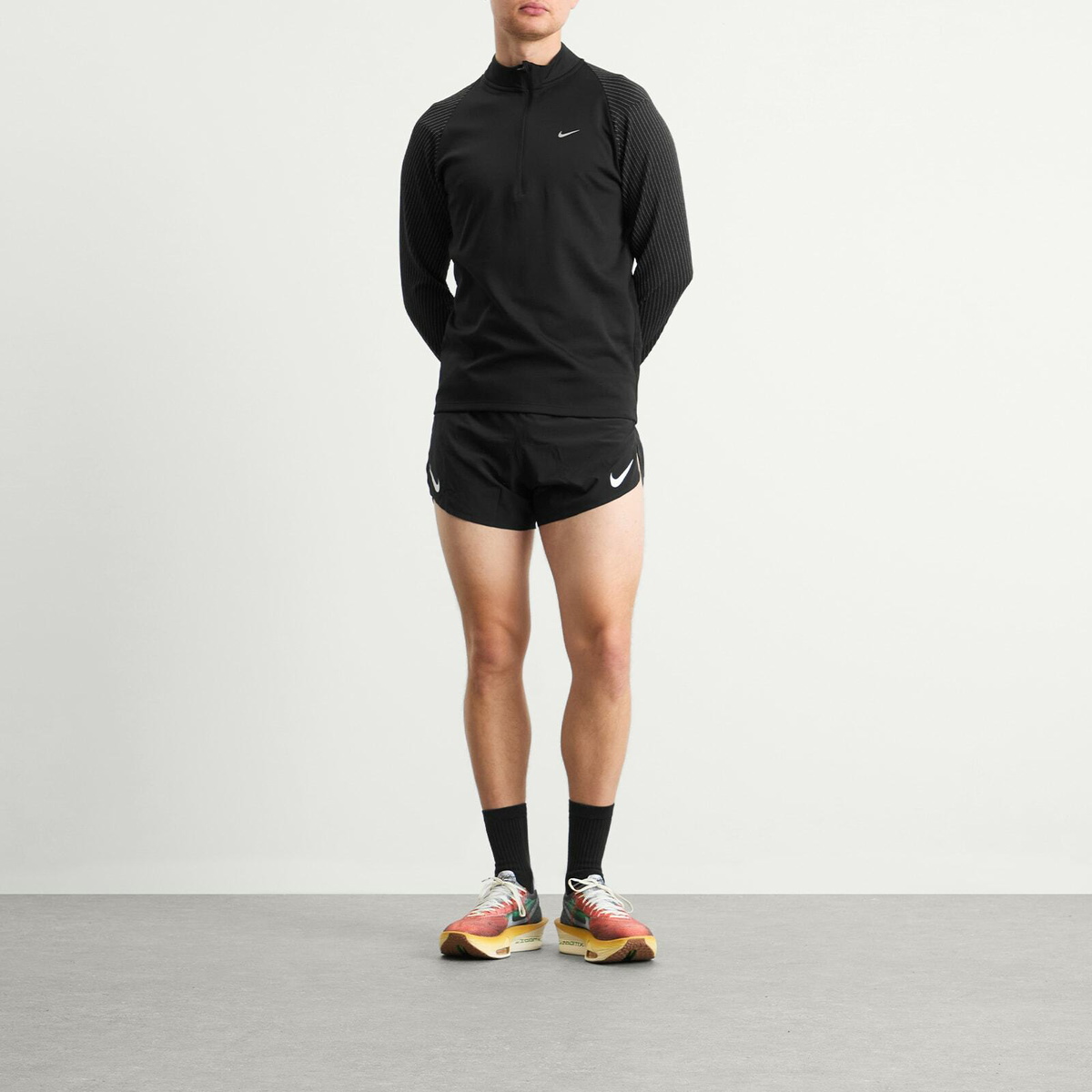 Nike Dri Fit Reflective Half Zip in Black/Reflective Silver