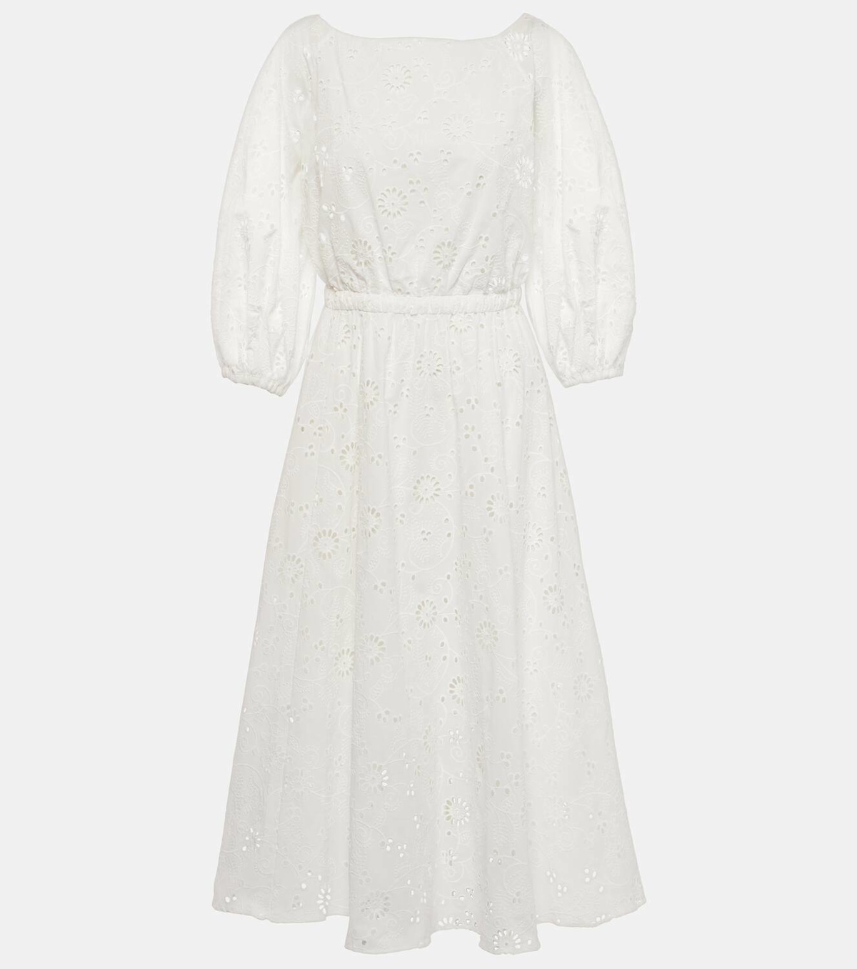 Carolina Herrera Openwork embroidered cotton midi dress Carolina Herrera