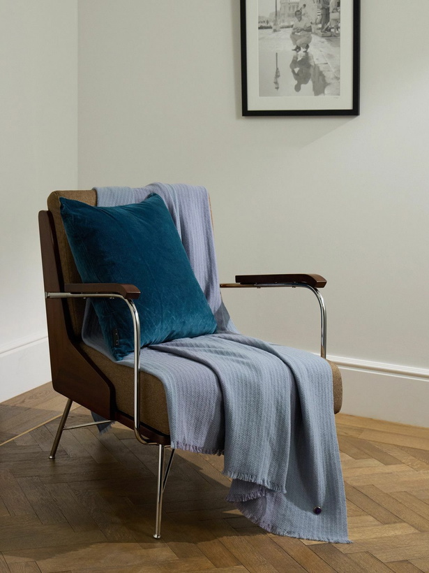 Photo: God's True Cashmere - Starlight Fringed Herringbone Cashmere Throw