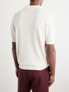 Dolce&Gabbana - Logo-Embroidered Knitted Silk Polo Shirt - White