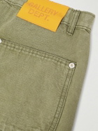 Gallery Dept. - Flared Distressed Cotton-Canvas Cargo Trousers - Green