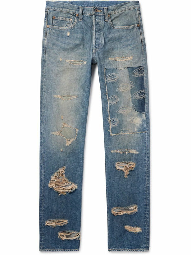 Photo: KAPITAL - Monkey CISCO Speakeasy Slim-Fit Distressed Denim Jeans - Blue