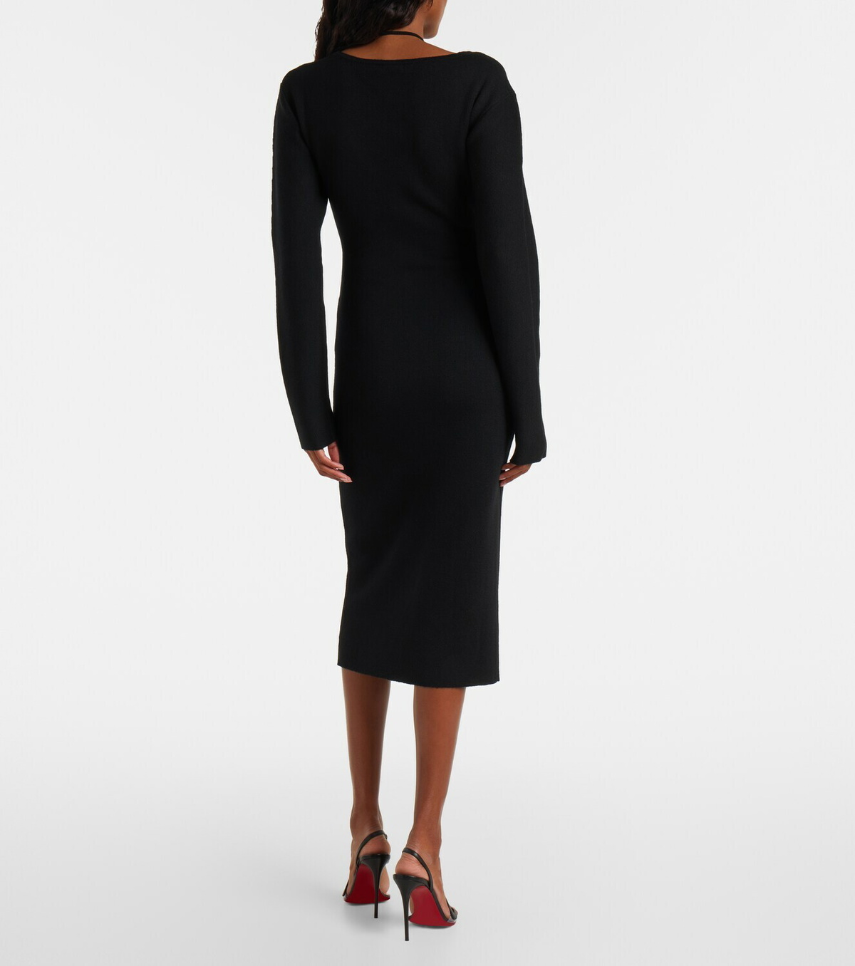 Nensi Dojaka Cutout knitted virgin wool midi dress