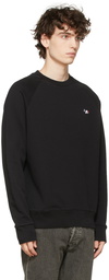 Maison Kitsuné Black Tricolor Fox Patch Crewneck Sweater