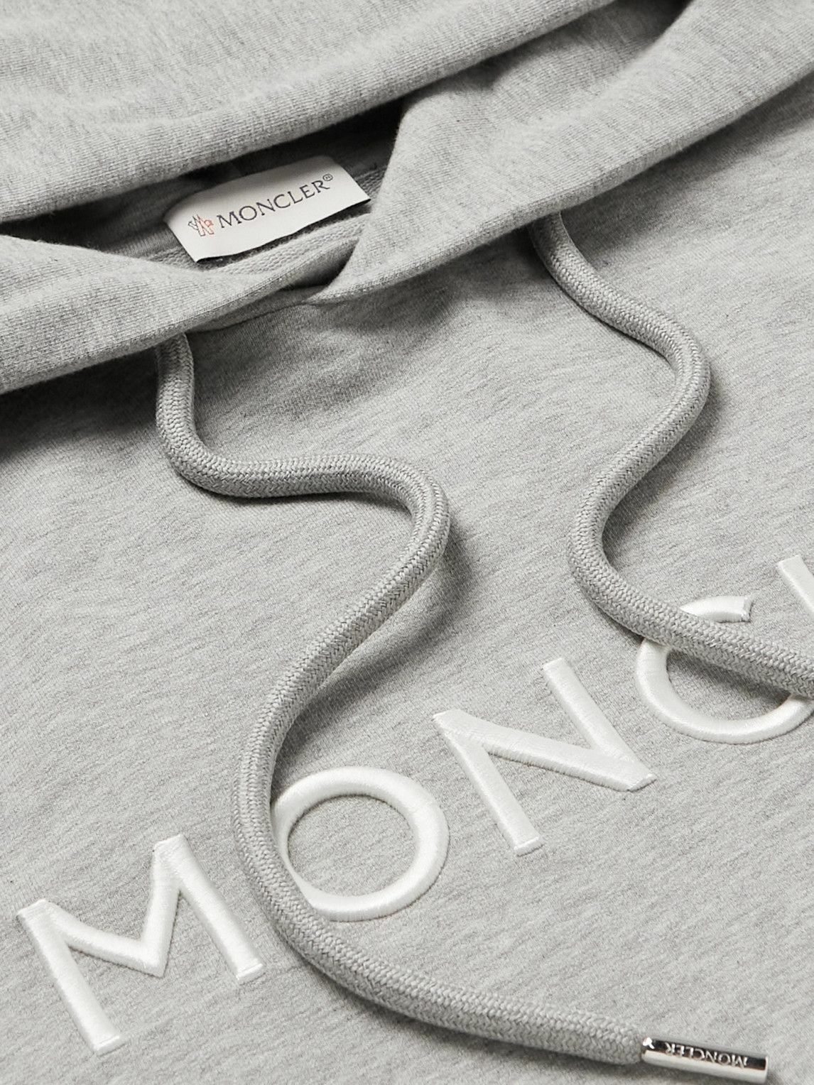 Moncler logo-print Cotton-jersey Hoodie - Men - Gray Sweats - S