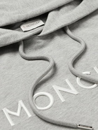 Moncler - Logo-Embroidered Cotton-Jersey Hoodie - Gray