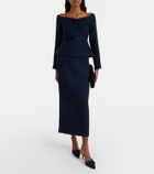 Roland Mouret Bouclé midi skirt