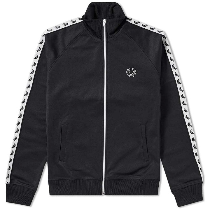 Photo: Fred Perry Laurel Taped Track Jacket Black