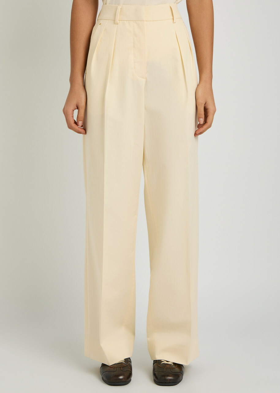 Moncler Straight-leg Cotton-poplin Trousers Beige