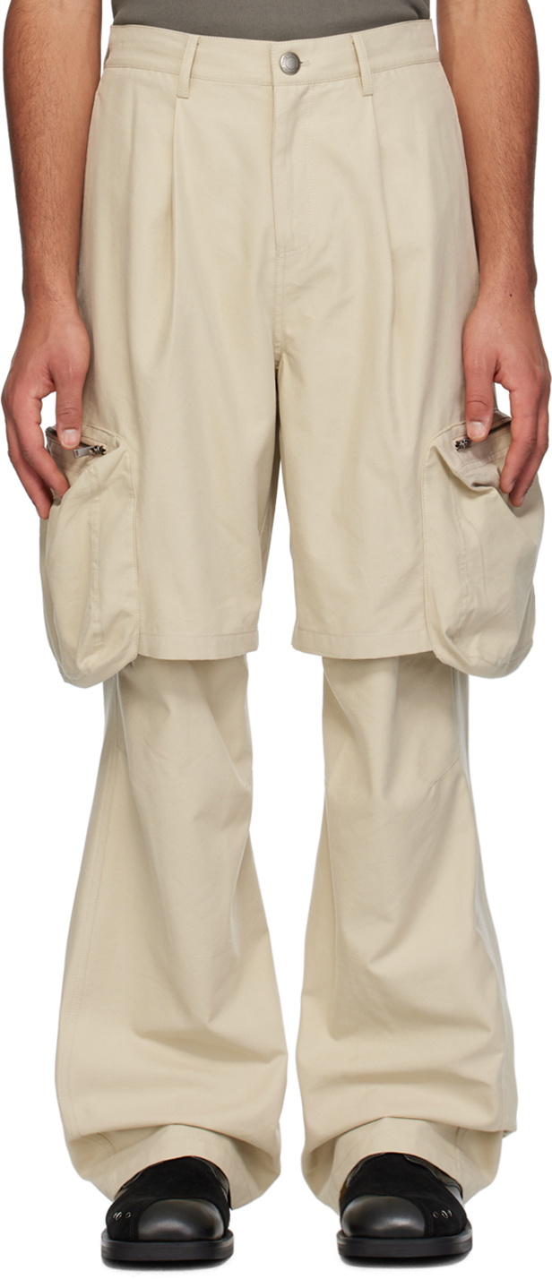 lesugiatelier Beige Utilitarian Cargo Pants