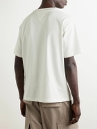 Bottega Veneta - Intrecciato Suede-Trimmed Cotton-Jersey T-Shirt - Neutrals