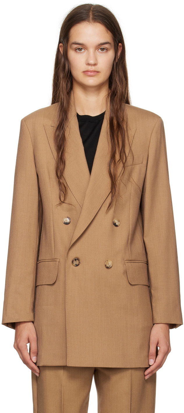 25SS new/Max Mara ダブルブレストリネンブレザー Blazer Brown 25SS new/Max Mara ダブルブレストリネンブレザー Blazer Brown