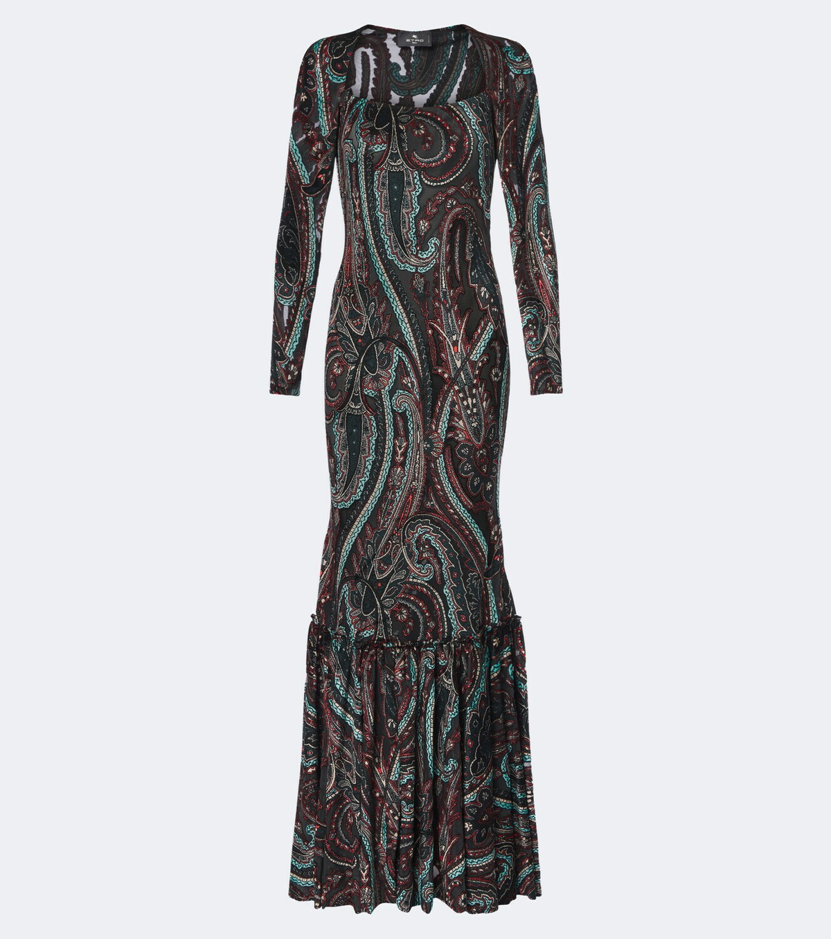 Etro Paisley jersey and chenille gown