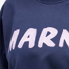 Marni Women's Logo Crew Sweat in Blue Kyanite