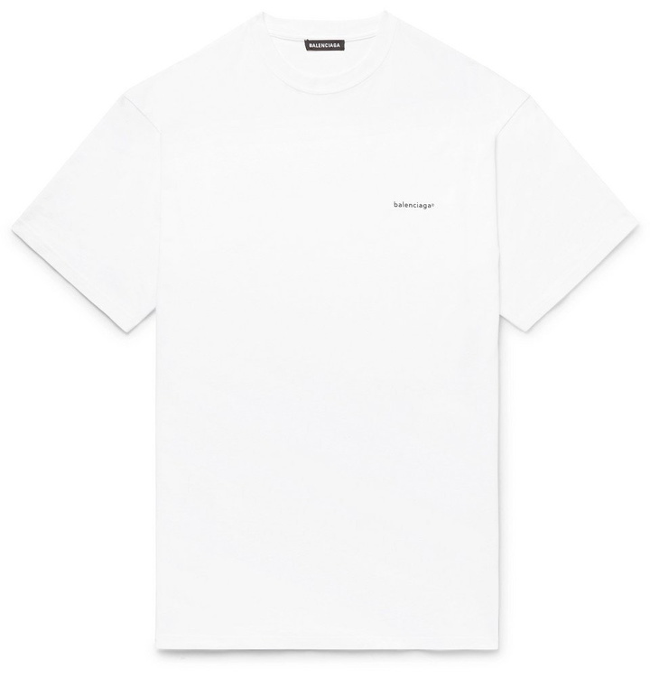 Photo: Balenciaga - Logo-Print Cotton-Jersey T-Shirt - Men - White