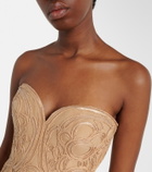 Elie Saab Embellished tulle bustier gown