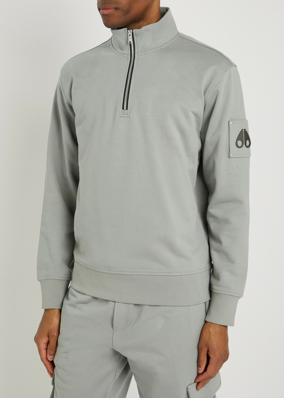 Moose Knuckles Hartsfield Half-zip Cotton Sweatshirt Grey