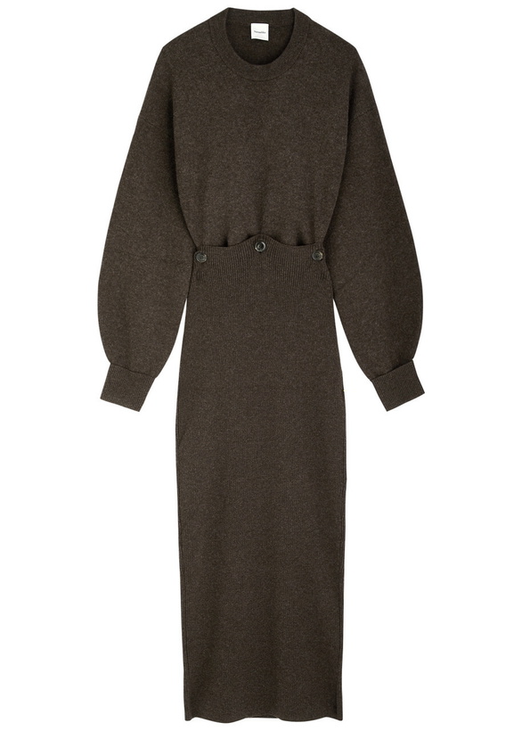 Photo: Nanushka Zothy Wool-blend Maxi Dress Dark Brown
