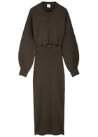Nanushka Zothy Wool-blend Maxi Dress Dark Brown