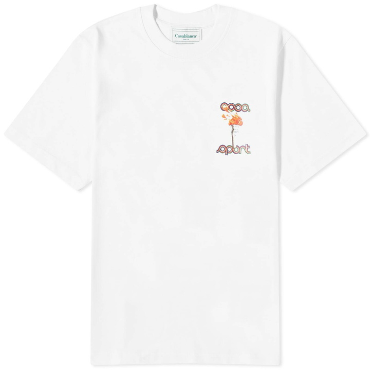 Photo: Casablanca Men's La Flamme du Sport T-Shirt in White