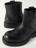 Bottega Veneta - Haddock Intrecciato-Detailed Leather Boots - Black