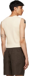 Camiel Fortgens Off-White Rib Knit Fitted Tank Top