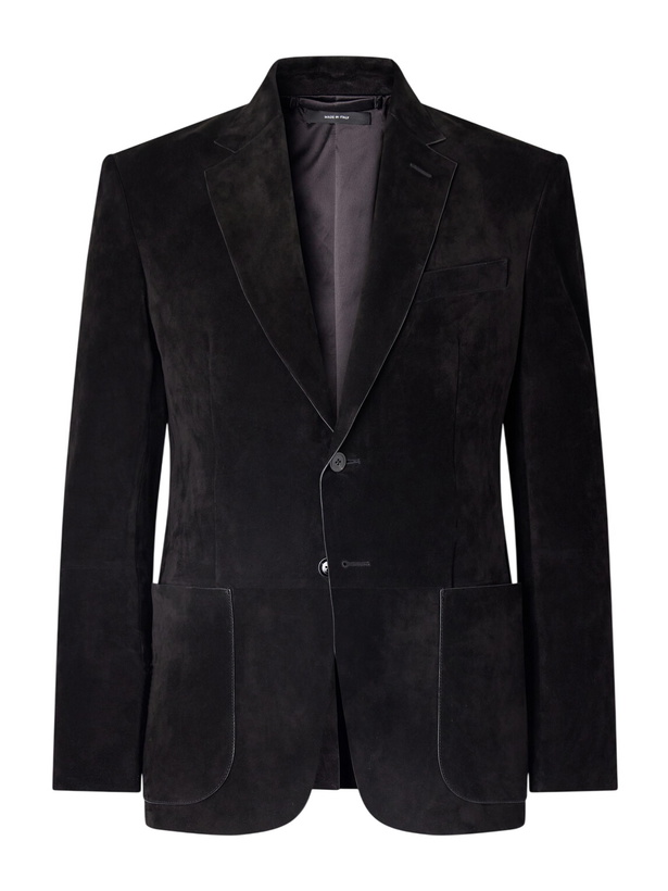 Photo: TOM FORD - Panelled Suede Blazer - Black