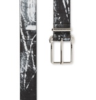 Alexander McQueen - 3cm Black Printed Matte-Leather Belt - Men - Black