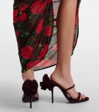 Magda Butrym Floral-appliqué suede mules