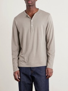 Hartford - Garment-Dyed Lyocell and Cotton-Blend Jersey Henley Shirt - Neutrals