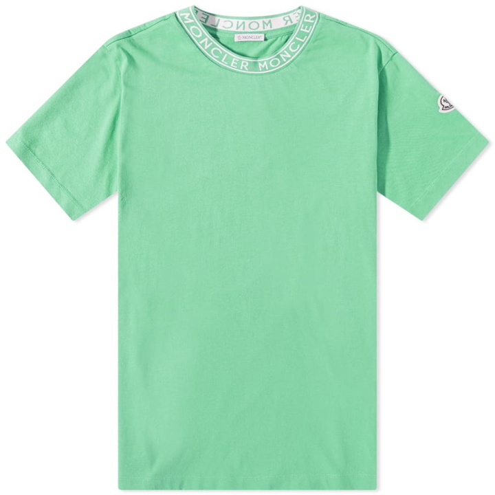Photo: Moncler Men's Logo Ribbed T-Shirt in Green