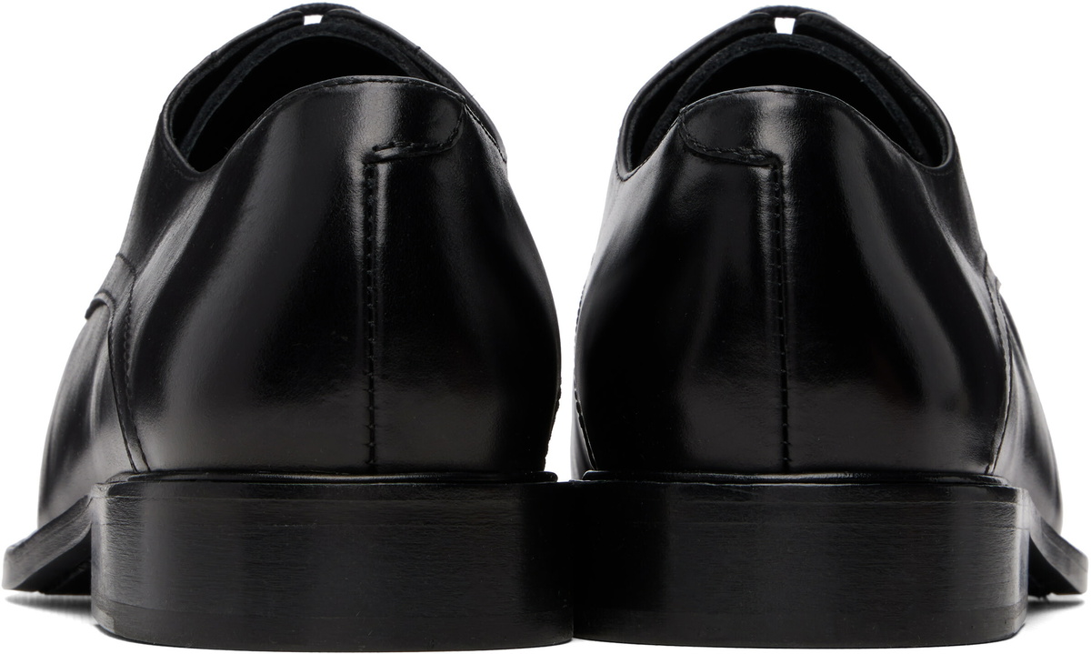Stefan Cooke Black Slashed Square Toe Derbys