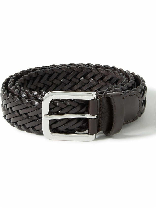 Photo: Anderson's - 2cm Woven Leather Belt - Brown