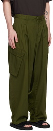 Yohji Yamamoto Khaki Pleated Cargo Pants