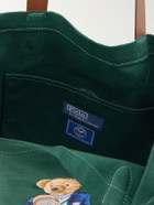Polo Ralph Lauren - <ul> <li>Wimbledon Embroidered Leather-Trim Medium Cotton Tote Bag</li> </ul>