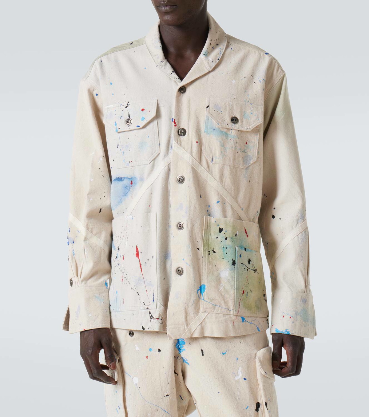 Greg Lauren Painter printed cotton jacket