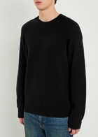 Frame Suede Patch Wool-blend Jumper Black