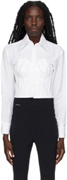 Dolce & Gabbana White Poplin Bustier Shirt