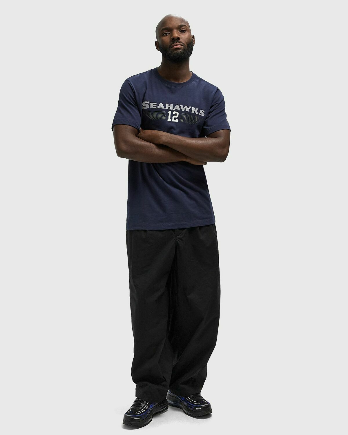 Nike NFL Seattle Seahawks Rivalry Dri-FIT Cotton Slub T-Shirt Blue Mens Shortsleeves/Team Tee