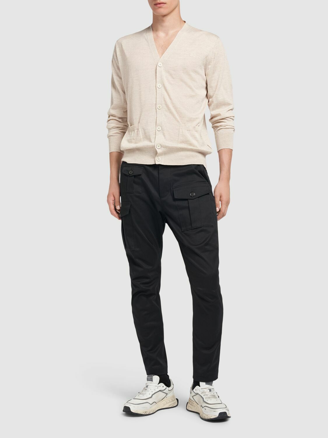 Dsquared² Orange Cotton Knitted Buttoned Cardigan Sweater main image 1