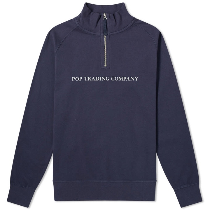 Photo: Pop Trading Company Sportswear Company Lightweight Half Zip Sweat Navy