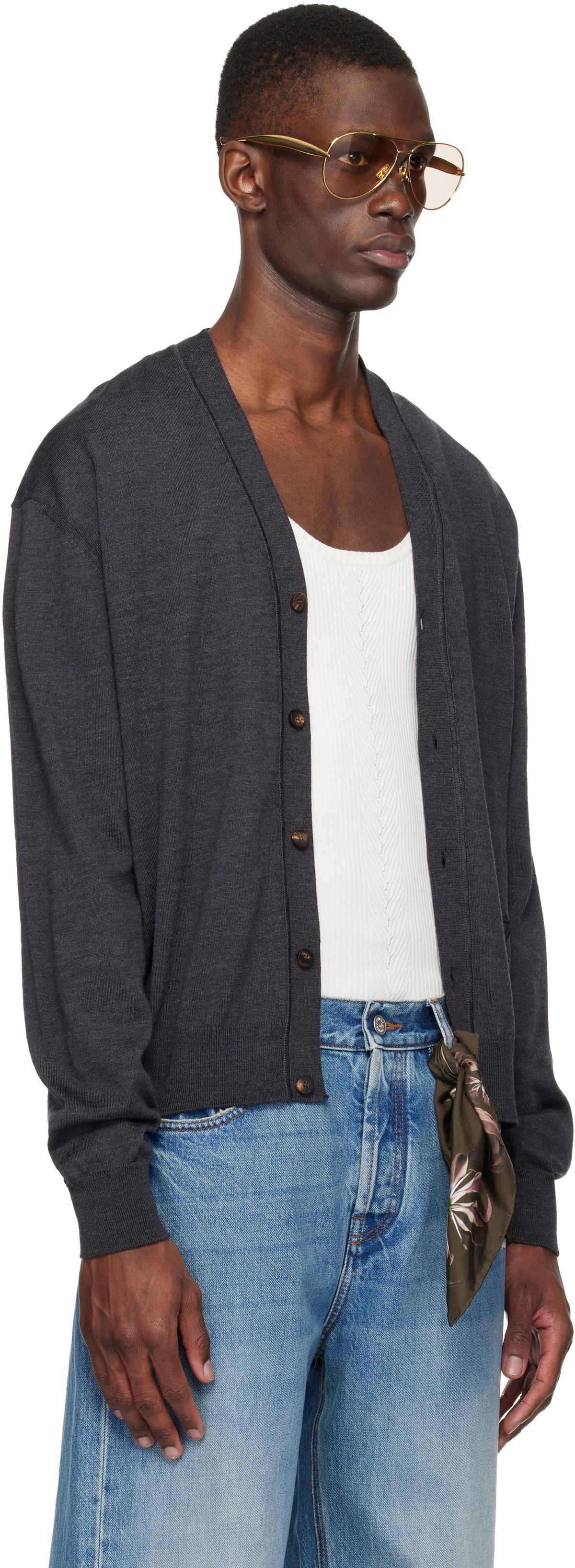 JACQUEMUS Gray 'The J' Cardigan