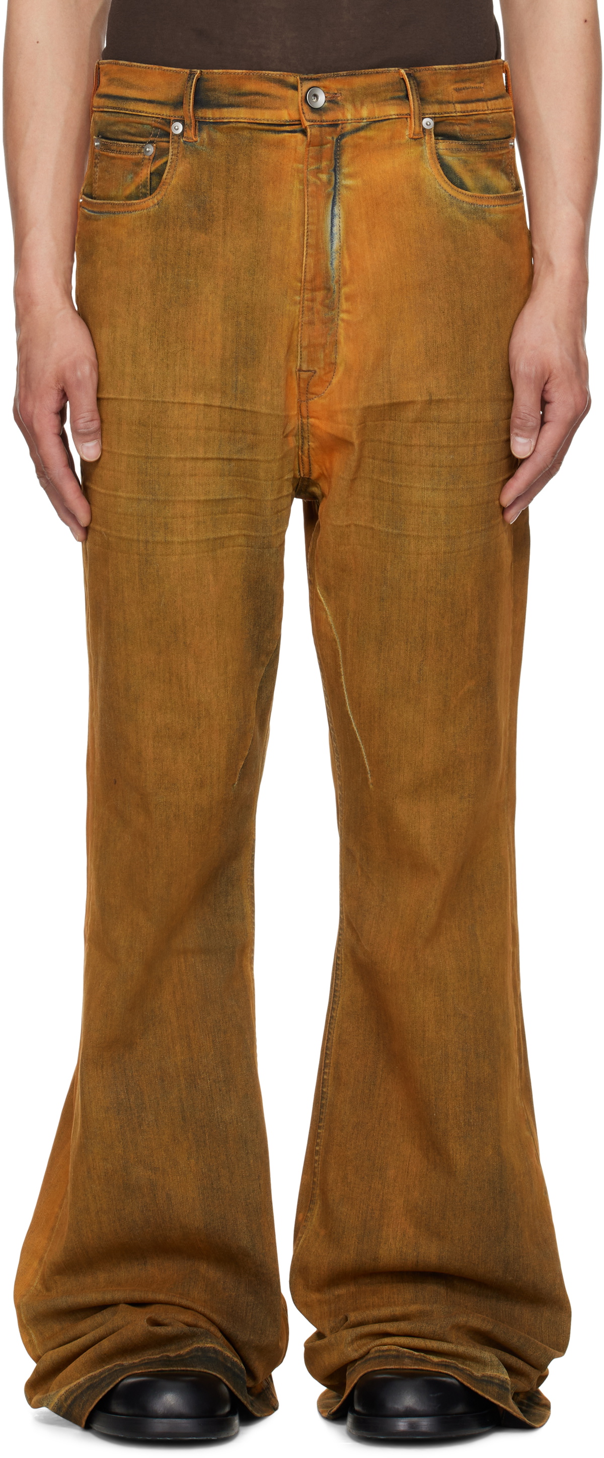 Rick Owens DRKSHDW Orange Hollywood Bolan Bootcut Jeans Rick Owens 