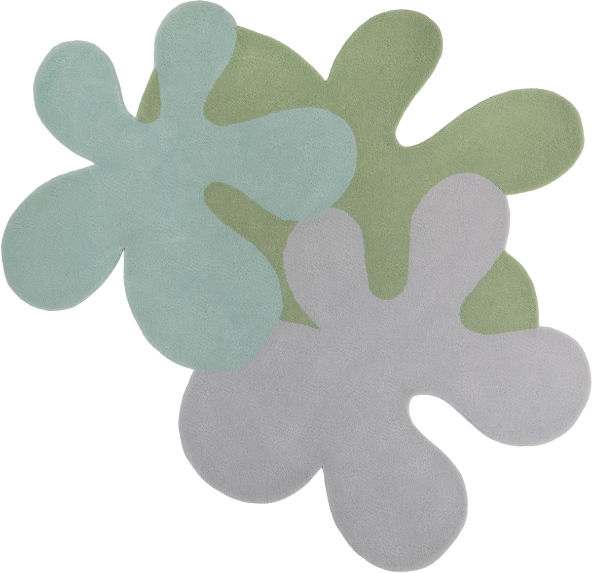 Rashelle SSENSE Exclusive Green & Gray 3some Flubber Rug, 6 ft