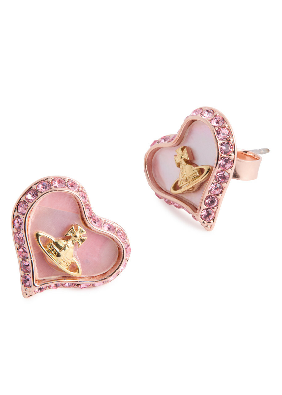Vivienne Westwood Petra Hear-embellished Stud Earrings - Gold - One Size