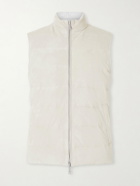 Eleventy - Reversible Suede Quilted Down Gilet - Neutrals