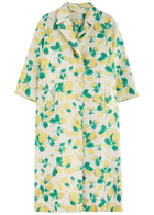 Huishan Zhang Liliane Floral-jacquard Woven Coat Yellow