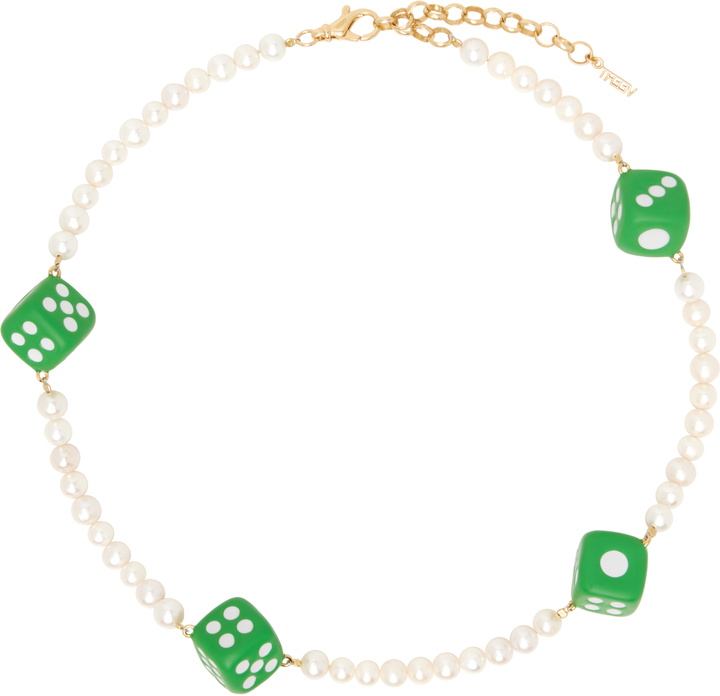 Photo: VEERT 'The Pearl Green 4 Dice' Necklace