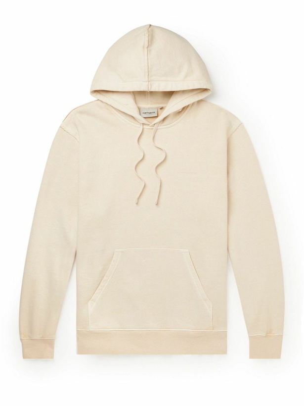 Photo: Carhartt WIP - Logo-Embroidered Cotton-Jersey Hoodie - Neutrals