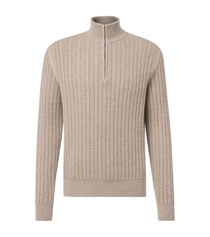 Photo: Agnona Cashmere, wool, and silk half-zip sweater